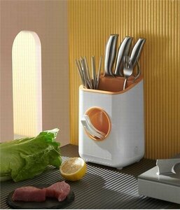 箸スタンド 箸立て デザイン感 箸置き 便利 大容量 多機能 フォーク収納 スプーン収納 キッチン収納 刃物収納 オレンジ