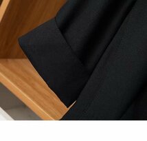 テーラードジャケットレディース 半袖スーツジャケット 黒 ブレザーコート オシャレスーツ 薄手ブレザー オフィスアウター ブラックl_画像2