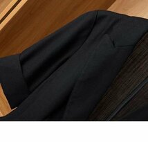 テーラードジャケットレディース 半袖スーツジャケット 黒 ブレザーコート オシャレスーツ 薄手ブレザー オフィスアウター ブラックl_画像6