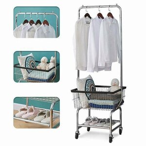 ga- men truck basket attaching clothing rack hanger bar . shoes rack attaching stand-alone metal ko- truck living for silver 