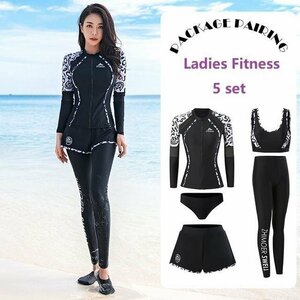  fitness swimsuit lady's separate swimsuit swimsuit Surf fitness swimsuit sport body series cover top and bottom set pool size L