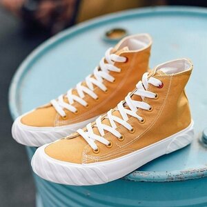  sneakers deck shoes sport shoes skateboard shoes walking shoes men's casual yellow 26cm