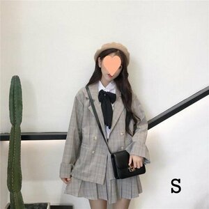  graduation ceremony elementary school woman suit . clothes hakama university 3 point set pleated skirt school uniform skirt presentation check pattern coming-of-age ceremony go in . type high school student S