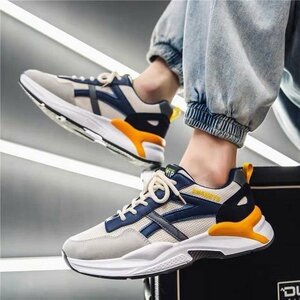  sneakers men's men's shoes men's sneakers running shoes sport shoes man shoes ventilation four season combined use ..... yellow 25.5cm