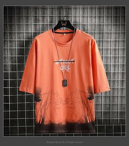 メンズ半袖Tシャツ、カットソー トップス メンズ おしゃれ メンズファッション クルーネック スウェット ファッション レッドXL