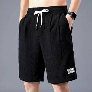 夏 サーフパンツ ボトムス 涼しい ハーフパンツ メンズ 接触冷感 吸汗速乾 安い ショートパンツ ブラック サイズ XL