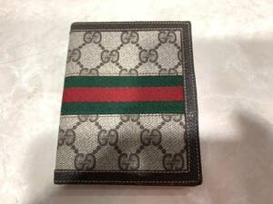 1 jpy ~ GUCCI Gucci GG Sherry line folding in half . inserting card-case 