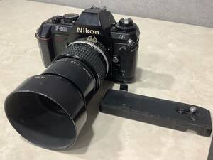 1円〜 Nikon ニコン F-501/NIKKOR 135mm 1:2.8//MF-19/AH-3 動作未確認 ジャンク品扱