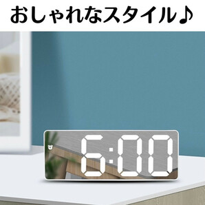 目覚まし時計 置き時計 LED デジタル時計 ブラック 温度計 置時計の画像4