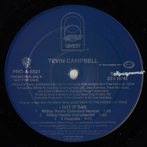 【レコード/洋①】TEVIN CAMPBELL /I GOT IT BAD -PROMO-