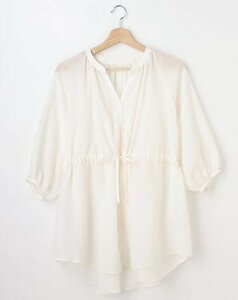  new goods regular price 5390 jpy INGNI wing sia-do Lost 7 minute sleeve shirt blouse tunic ivory 