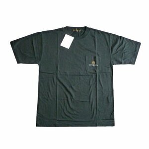 新品 GIANNI VALENTINO ジャンニ バレンチノ 半袖 Tシャツ メンズ M 黒 胸 ポケット 丸首 クルーネック