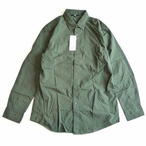 新品 UNIQLO ユニクロ EFC エクストラファインコットン ブロード シャツ 長袖 L メンズ 緑 