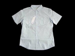 新品 定価1490円 GU ジーユー ブロード シャツ メンズ 紳士 M 綿 水色 ライトブルー 半袖