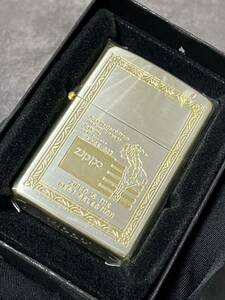 zippo ウィンディ 4面ゴールド 前面ゴールド刻印 希少モデル 2007年製 WINDY GOLD シルバーインナー 2007年製 ケース 保証書付き 