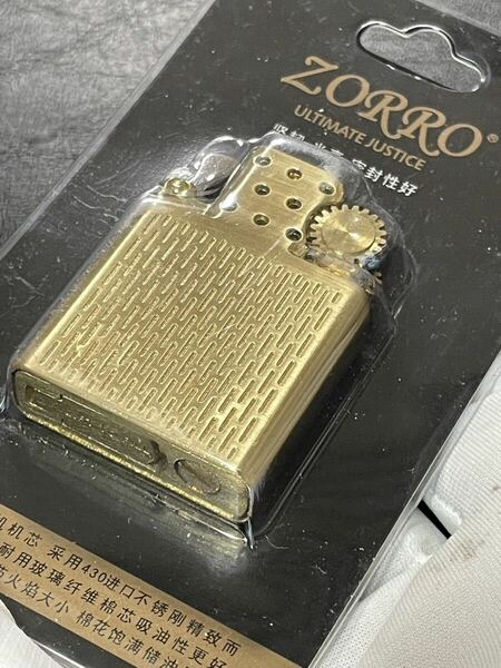 ZORRO ゴールドインナー 蓋付き オイル揮発防止付き GOLD オイルライター パッケージ付き