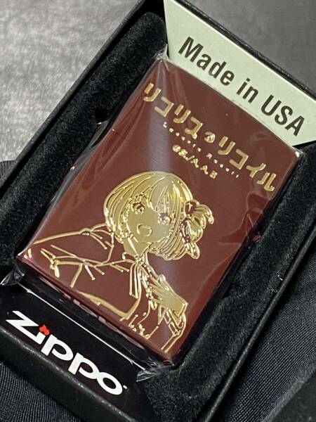 zippo リコリス リコイル 千束 両面ゴールド加工 アニメ レッド 希少モデル 2023年製 ケース 保証書付き 