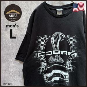 Ford フォード USA コブラTシャツ 半袖 メンズ古着 Lサイズ アメリカ ブラック 黒