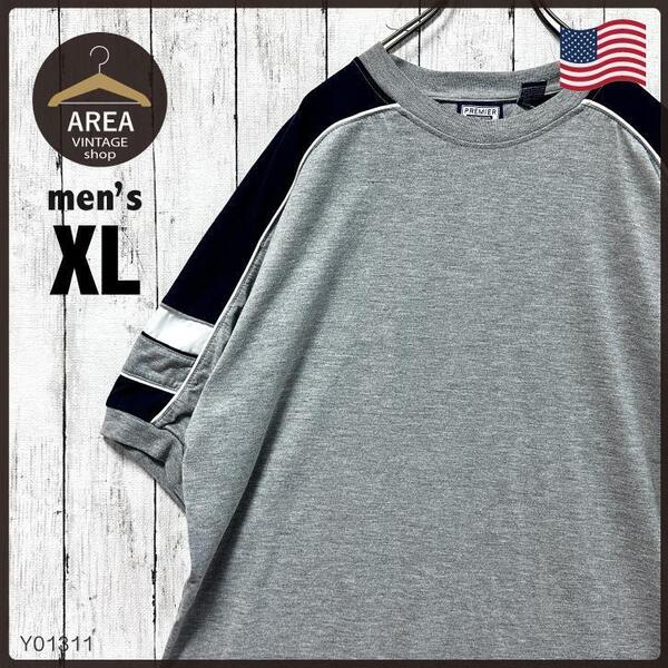 古着 アメリカ Tシャツ 半袖 メンズ XLサイズ USA 無地 グレー