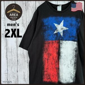 【DELTA】アメリカTシャツ半袖古着メンズ2XLサイズUSA プリントブラック