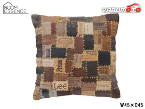 Art hand Auction Azumaya Cushion Brown W45×D45 TTC-331C Handmade Vintage Cushion Stylish Manufacturer Direct Free Shipping, cushion, General, square