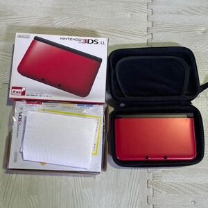 【美品】任天堂 Nintendo レッド ニンテンドー3DS 3DSLL ケースセット 箱説明書付き 充電可 動作確認済み