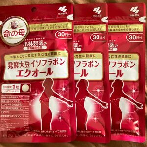 小林製薬 命の母 発酵大豆イソフラボン エクオール 30日分×3