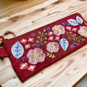  glasses case pen case hand embroidery hand made 