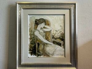 Art hand Auction ☆Bernard Charoy☆ 昏昏欲睡 ☆正宗☆法国☆水彩画☆油画☆, 绘画, 油画, 肖像