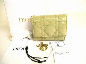 【未使用保管品】 クリスチャン ディオール Christian Dior レディーディオール カナージュ ロータスウォレット 3つ折り財布