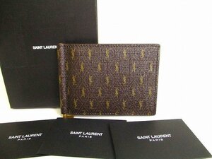 【新古品】 サンローラン Saint Laurent イヴサンローラン YSLモノグラム レザー イースト ウエスト ウォレット 二つ折り 札入れ メンズ