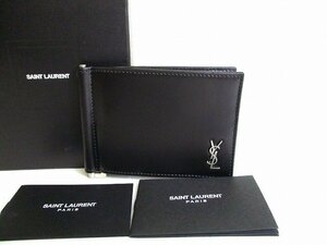 【未使用保管品】 サンローラン Saint Laurent YSL タイニーカサンドラ ビルクリップウォレット 二つ折り 札入れ メンズ