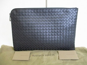 【展示保管品】 ボッテガヴェネタ BOTTEGA VENETA イントレチャート レザー クラッチバッグ 書類カバ メンズ レディース