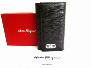 【展示保管品】 サルバトーレ フェラガモ Salvatore Ferragamo ガンチーニ シルバー金具 レザー 6連 キーケース メンズ レディース