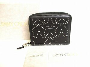 【未使用保管品】 ジミーチュウ Jimmy Choo グラフィックスター カーフレザー 2つ折り 財布 コンパクト財布 メンズ レディース