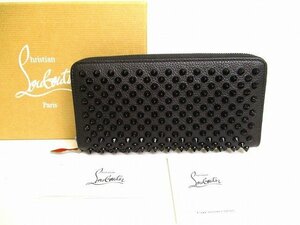 【新古品】 クリスチャン ルブタン Christian Louboutin パネトーネ スパイク ラウンドファスナ― 長財布 メンズ レディース