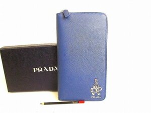 【希少】 【未使用保管品】 プラダ PRADA サフィアーノ ポーターモチーフ ラウンドファスナー 長財布 オーガナイザー メンズ レディース