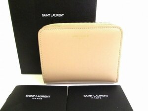 【未使用保管品】 イヴ サンローラン Saint Laurent Paris YSL サンローラン パリ レザー 2つ折り 財布 コンパクト財布