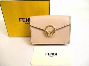 【未使用保管品】 フェンディ FENDI エフ イズ フェンディ ゴールド金具 レザー マイクロ 3つ折り 財布 コンパクトウォレット