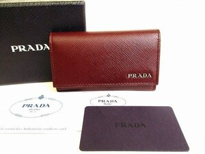 【未使用保管品】 プラダ PRADA サフィアーノ メタル レザー 6連 キーケース キーリング メンズ レディース