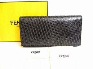 【未使用保管品】 フェンディ FENDI マイクロFF ロゴ レザー コンチネンタル財布 ２つ折り 長財布 メンズ レディース