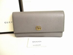 【展示保管品】 グッチ GUCCI GG マーモント レザー 2つ折り 長財布 コンチネンタルウォレット インターナショナルウォレット