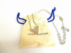 【未使用保管品】 ルイヴィトン LOUIS VUITTON シルバープレーテッド エセンシャル V ネックレス