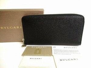 【未使用保管品】 ブルガリ BVLGARI ブルガリ・ブルガリ レザー ジップウォレット ラウンドファスナー 長財布 メンズ レディース