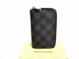 【新品同様】 ルイヴィトン LOUIS VUITTON ダミエ グラフィット ジッピーコインパース 小銭入れ カードケース メンズ