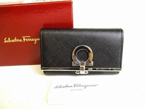 【未使用保管品】 サルバトーレ フェラガモ Salvatore Ferragamo ガンチーニ シルバー金具 レザー 6連 キーケース メンズ レディース