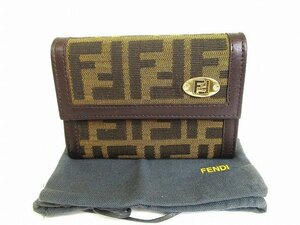 【未使用保管品】 フェンディ FENDI ズッカ 3つ折り 財布 コンパクト財布 コンパクトウォレット メンズ レディース