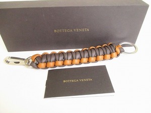 【超美品】 ボッテガヴェネタ BOTTEGA VENETA イントレチャート レザー キーリング メンズ レディース