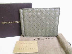 【新古品】 ボッテガヴェネタ BOTTEGA VENETA イントレチャート マネークリップ付き 二つ折り ウォレット 札入れ 財布 メンズ