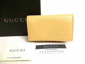 【未使用保管品】　グッチ GUCCI ロゴプリント レザー 6連キーケース キーリング メンズ レディース